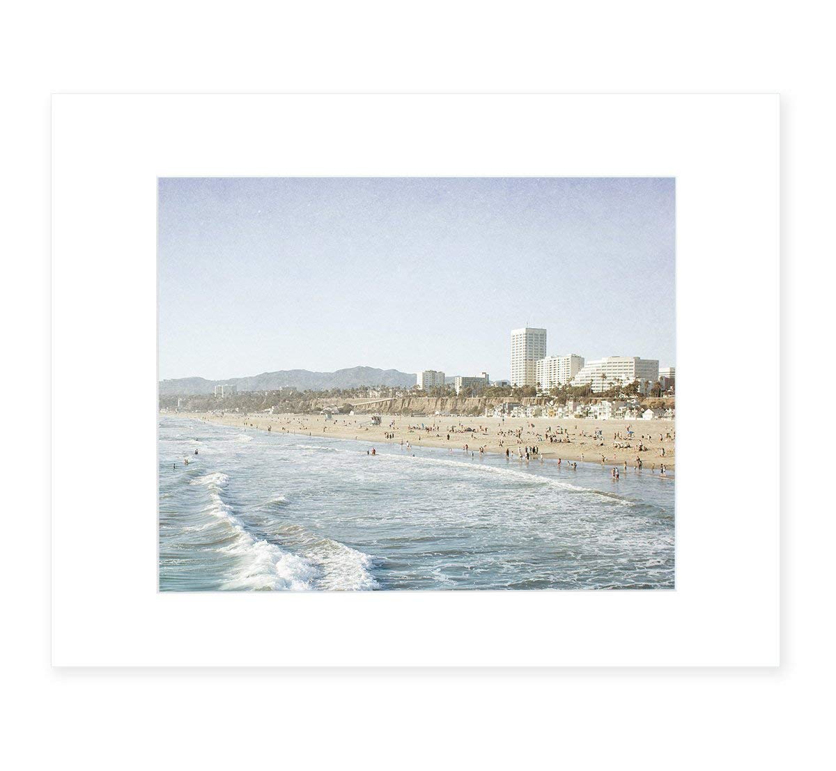 Santa Monica Wall Art, California Coastal Beach Decor 5x7