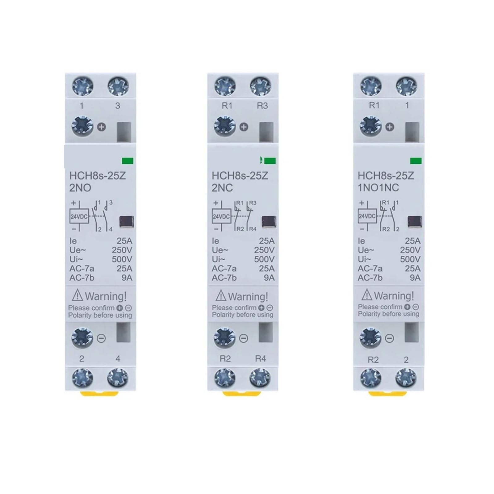 HCH8s-25 modułowy stycznik AC 25A 2P 2NO 2NC 1NO1NC 50Hz DC24V AC110V 220V domowy typ szyny DIN (16A 2NO AC230V)