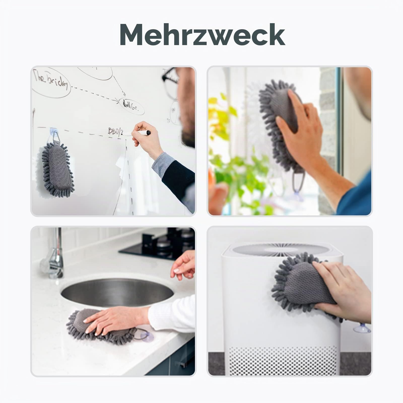 LOUKIN Shag trocken abwischbarer Radiergummi, Mikrofaser-Whiteboard-Radiergummi, für Klassenzimmer, Zuhause und Büro (2 kostenlose 100ml Whiteboard-Reiniger im Lieferumfang enthalten)