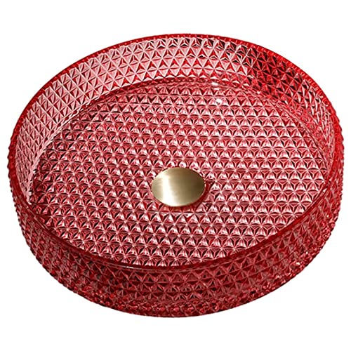 Vasque À Poser Salle De Bain, Lavabo Vasque À Poser Verre Lavabo À Poser Cylindrique Salle De Bain Lavabo Lave Main avec Ensemble De Drainage Evier À...