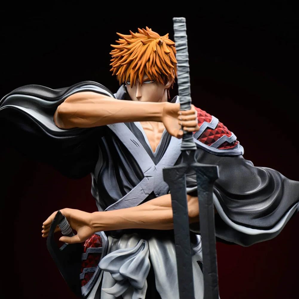 Kurosaki Ichigo - Statuetta Anime Battle Edition, modello Kurosaki Ichigo, in PVC, con base e spada, da collezione, 32 cm