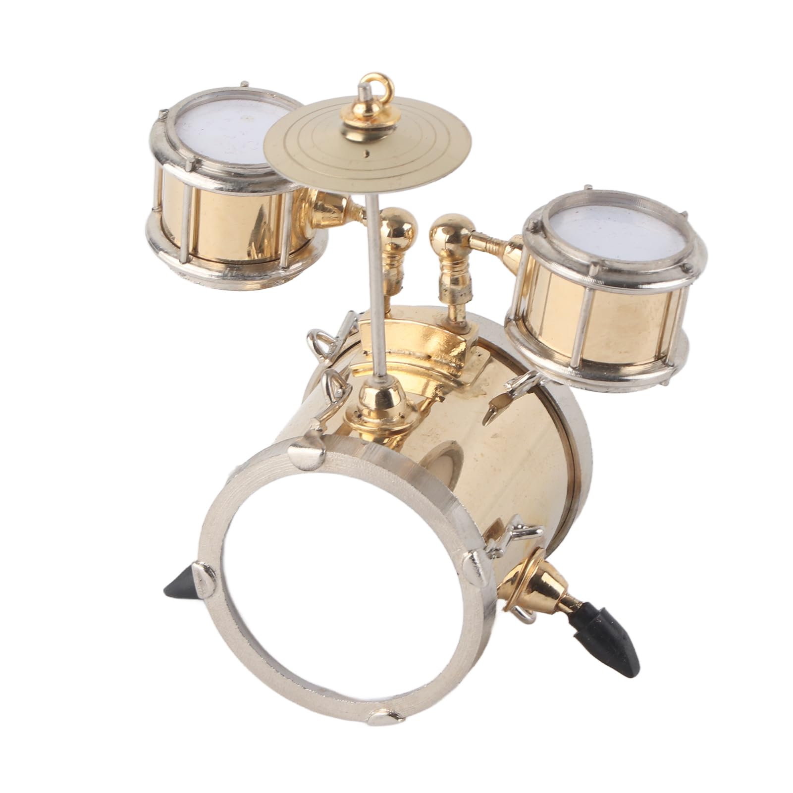 Réplica de Instrumento Musical en Miniatura Realista, Juego de Batería de , Adorno de Baterista de Latón de Primera Calidad con Caja de , Ideal para Entusiastas de los Músicos y