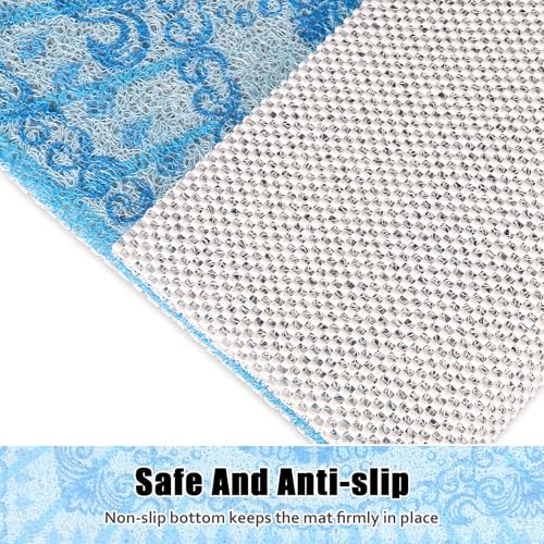 Image of Square Shower Mat Non Slip: 24x24 Inch Shower Floor Mat with Drain Hole in Middle, Super Soft and Comfortable PVC Loofah Massage Bath Mat for Shower, Anti Slip Shower Stall Mat, Quick Drying