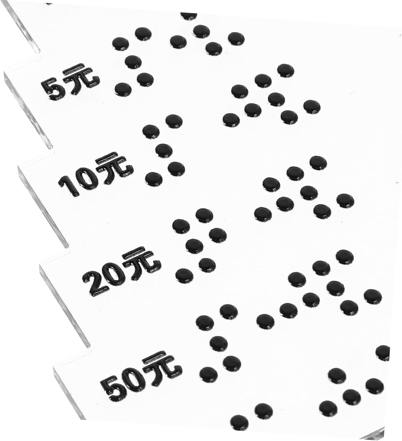 Braille Money Reader Guide Card Durable Braille Board for Blind Individuals Quick Currency Identification Tool for Shopping Banking and Traveling