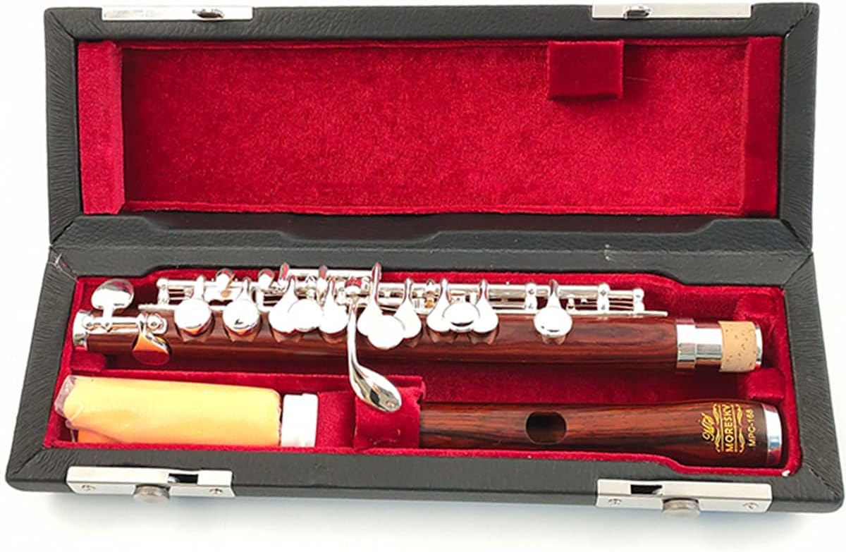 MORESKY Ebony Piccolo C Key Cupronickel Half-size Flute Silver Plated Body Material Ebony (MPC-163) : Musical Instruments