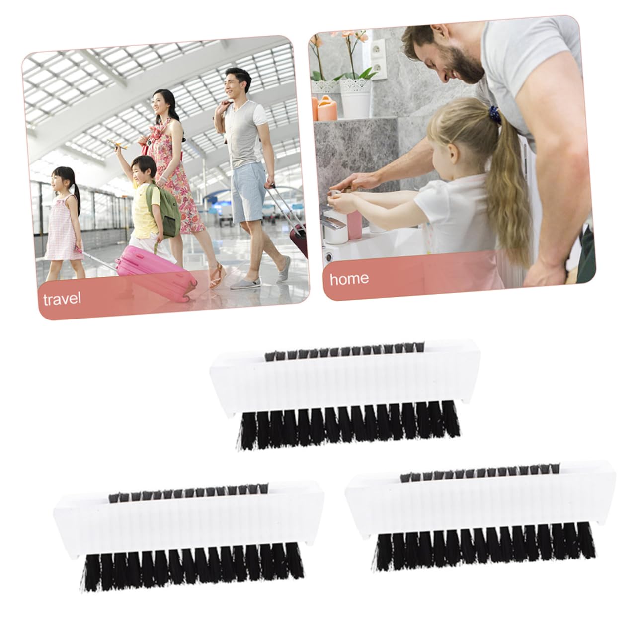 FRCOLOR 9pezzi Spazzole Per Unghie Antiscivolo Spazzolino Per Pulizia Unghie Materiale Resistente Facile Da Trasportare Per Casa Ufficio e Viaggi