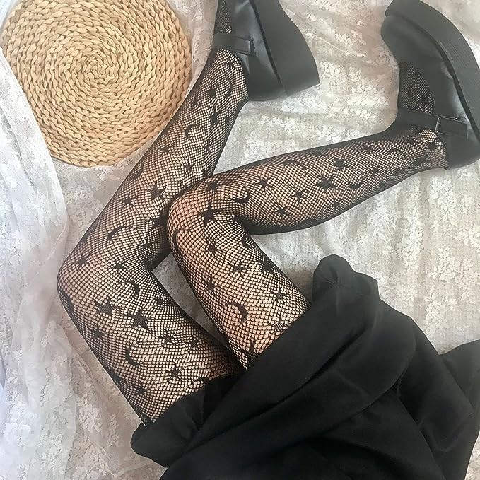 Fishnet Stockings for Women With Stretch Waistband,Fishnets With Reinforced Toes, Fishnet Tights With High Elastic4