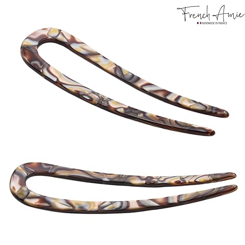 Miniatura 7 de French Amie Slick Silver Onyx Grey - Palo grande de acetato de celulosa hecho a mano de 4 14 pulgadas, agarre antideslizante, sin metal, para