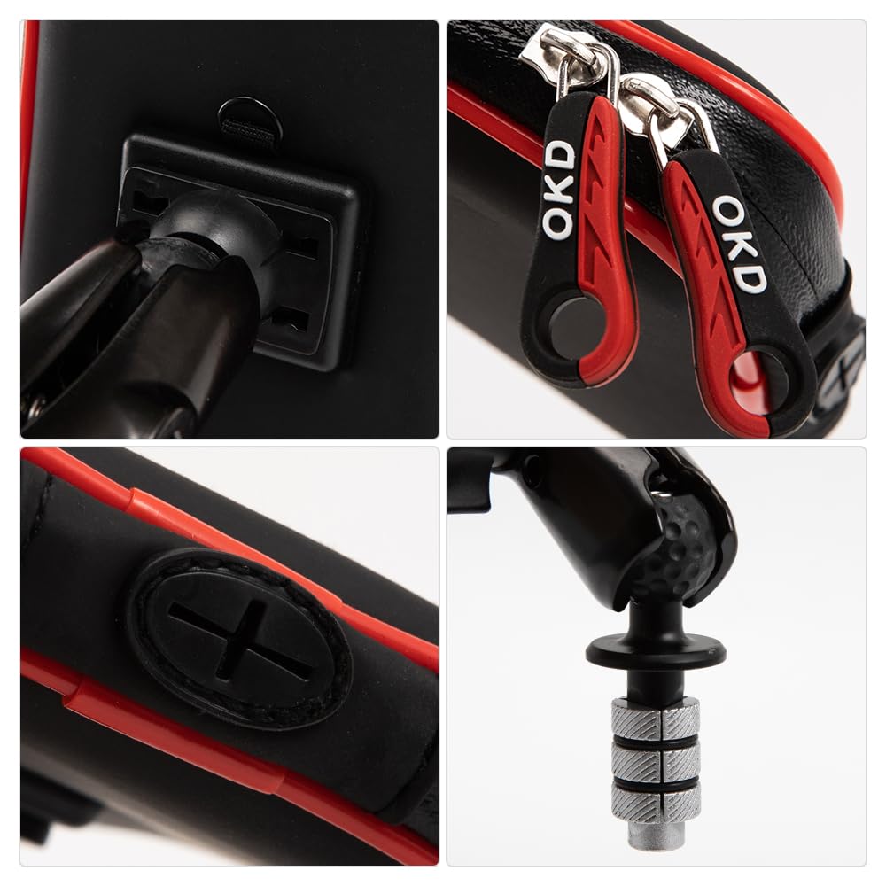 Moto Support de téléphone Portable Support GPS pour Smartphone 4 '' - 7 '' s'adapte à Toutes Les Motos avec des Trous de 12mm-24mm pour R1 R6 F5 CBR650F VFR1200 Vfr800 GSX-R750 (D)