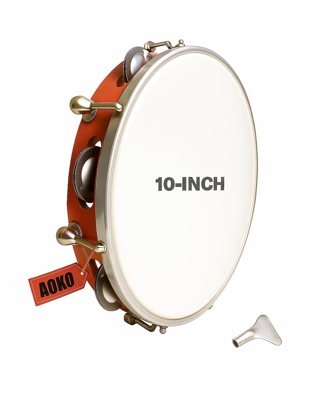 Generic Dafli 10 inch Fiber Dapli Tambourine, Natural