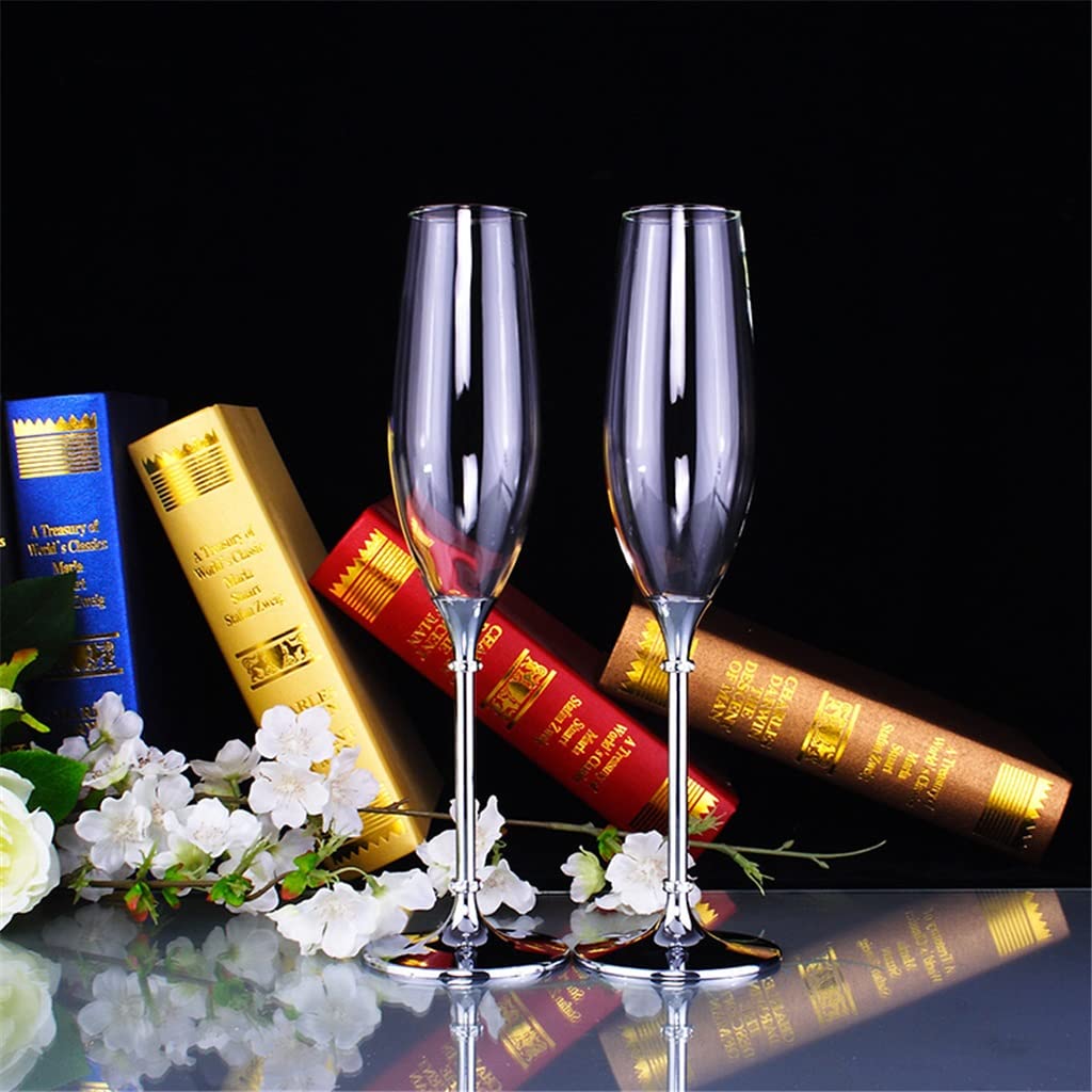 Champagne flûtes en verre effet vitrail | Coffret de 2 verres pour offrir