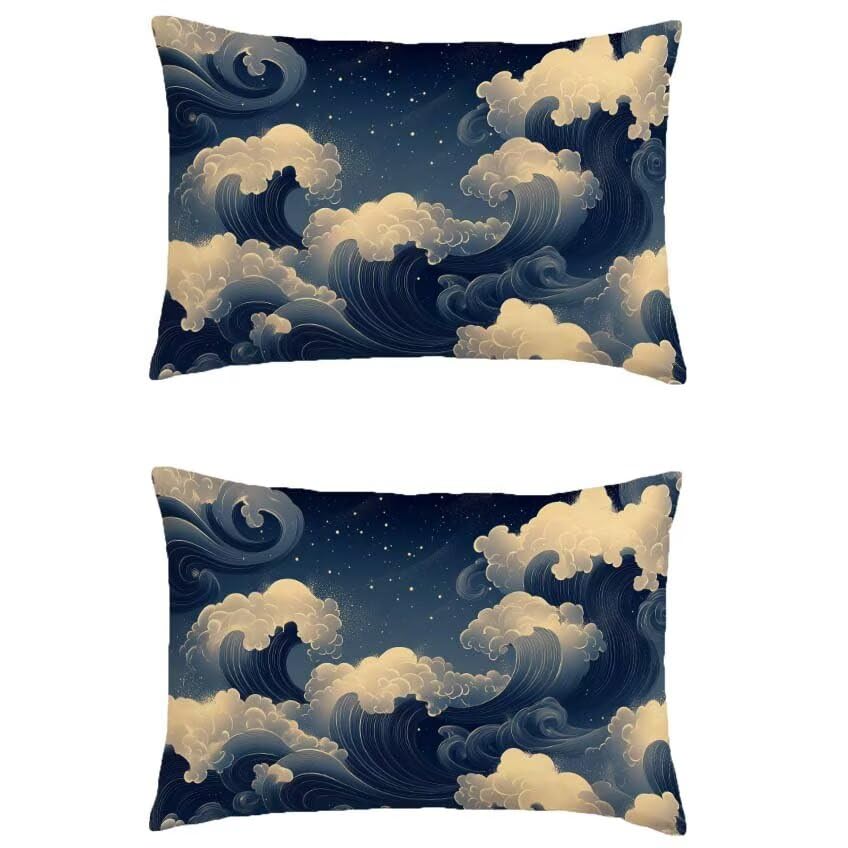 Coussin extérieur imperméable 70x90 lot de 2 lin double face M-183