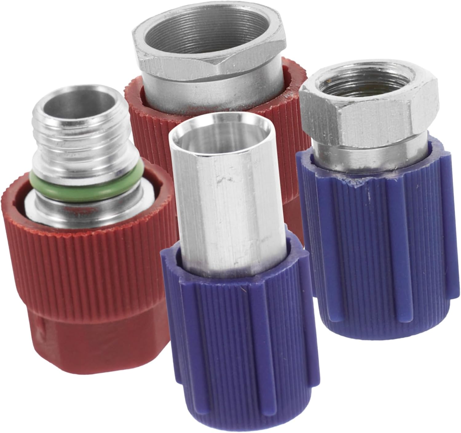 Luxshiny R134a Retrofit Conversion Kit High/Low Pressure Adapter Quick Connect Fitting Kit for Car (4pcs)
