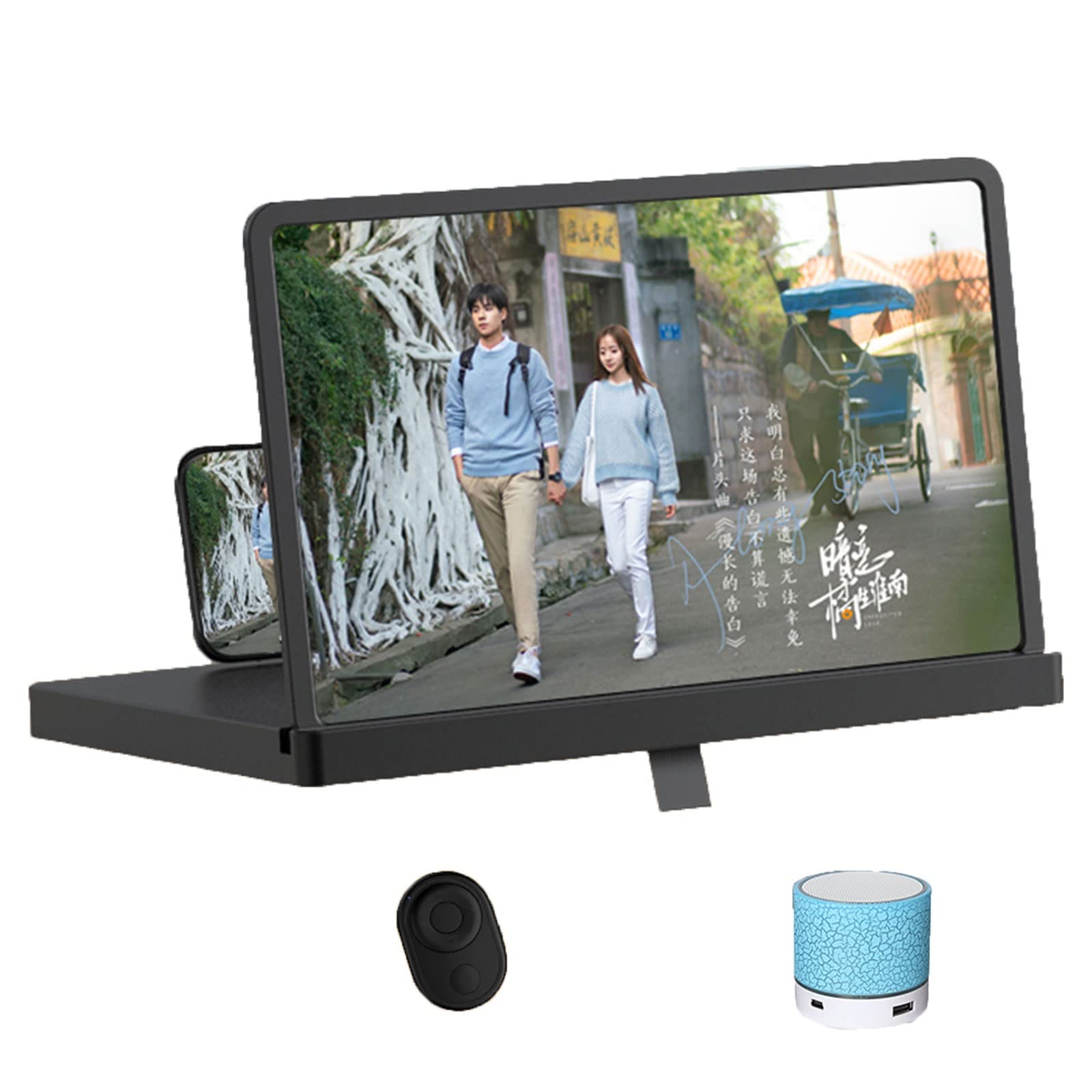 Amplificatore Schermo Cellulare Lente Ingranditore Schermo Cellulare 12" Pieghevole - Supporto HD 3D, Design In Bambù Amplificatore Video Portatile Per Cellulare Regno Unito - Foto 9