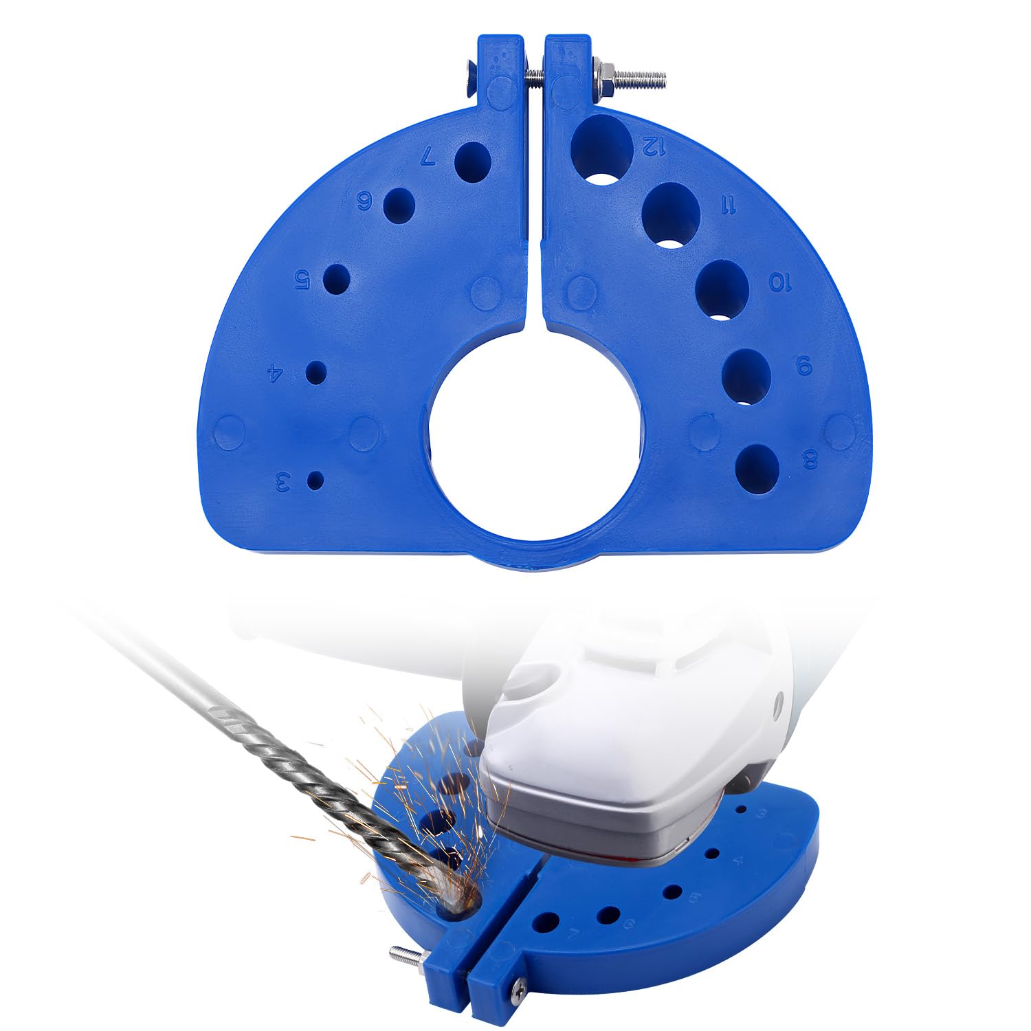 Afilador de Brocas, Accesorio de Pulido de Brocas Multiusos con 10 Muescas Amoladora Angular de Precisión para Todas las Brocas (Azul)