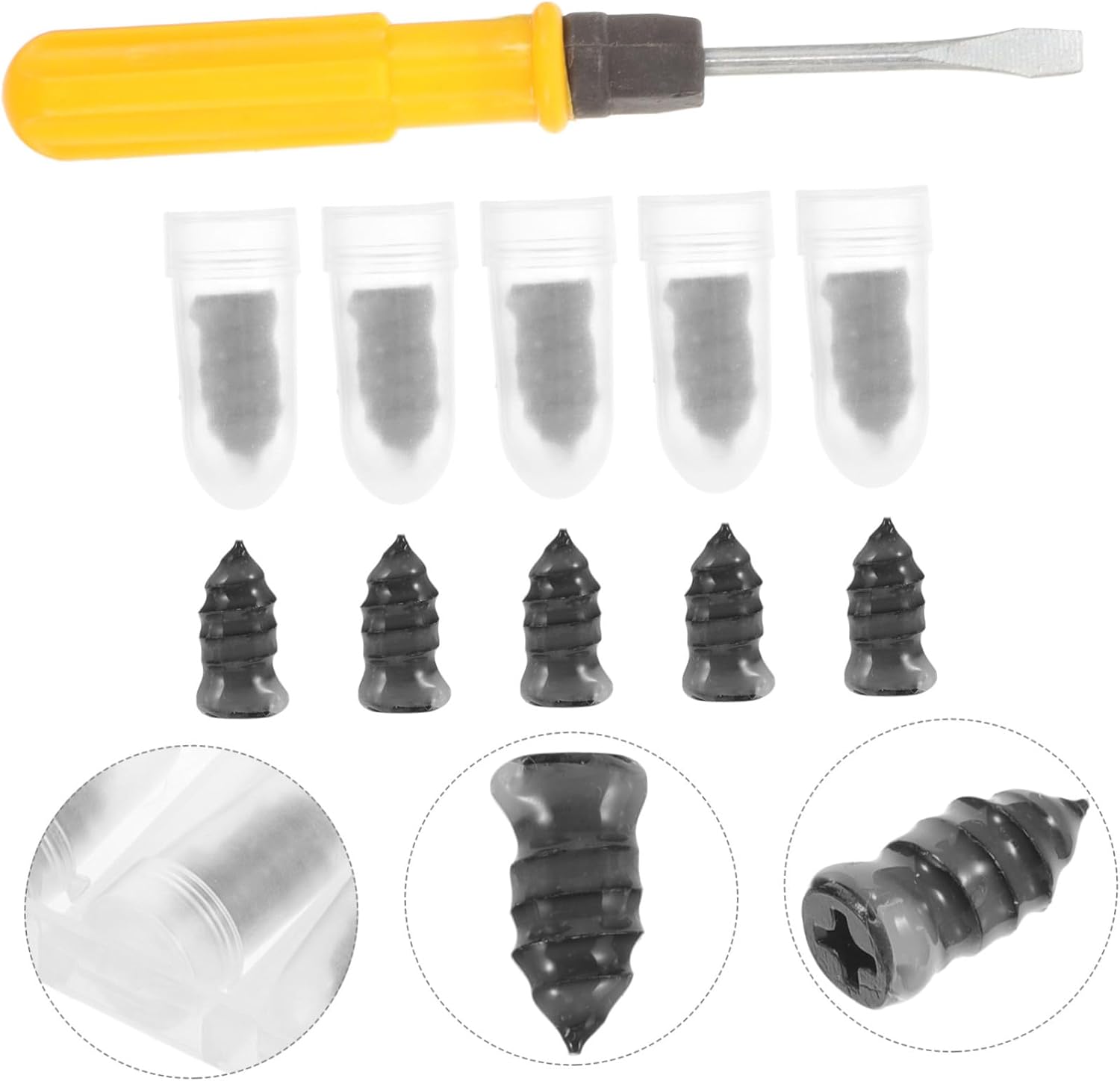 Tire Plug Repair Kit Durable Rubber and Automotive for Tire Fixes Multi-Purpose for Cars Motorcycles Bicycles and Hand Carts Essential Roadside Tool