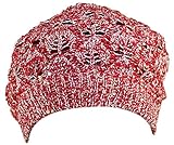 Women Bright Sequins Crochet Braided Knit Beret Baggy Beanie Ski Cap Hat