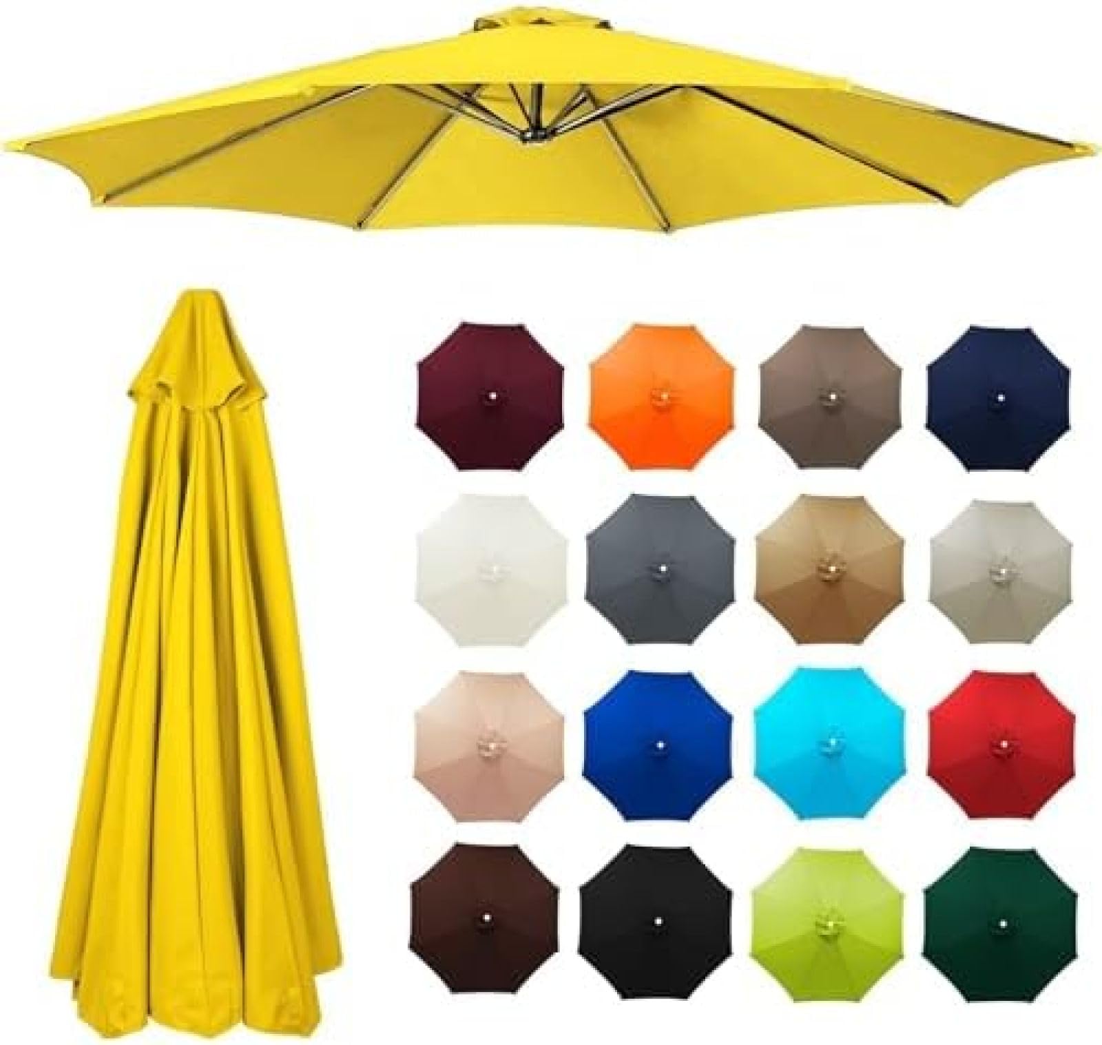 Wasserdichte Schirmhülle für 2-3,5 m Schirme, 6/8 Rippen, strapazierfähiges Gewebe, ideal für Terrasse & Pool, UV-beständig, wetterfest, Outdoor-Zubehör