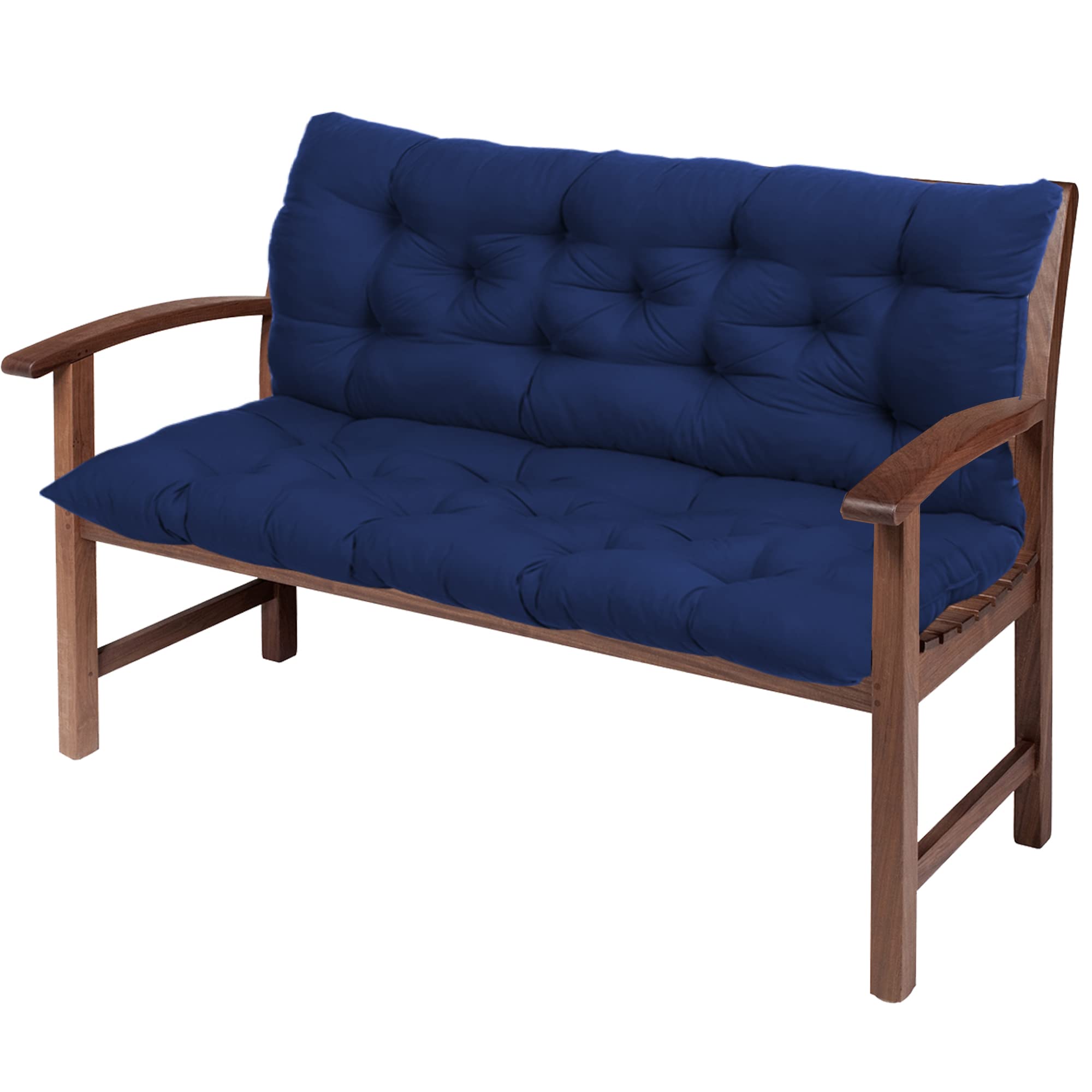 Cojín grueso de interior para muebles de 2 a 3 plazas, cojín de repuesto para sillas, sofá biplaza, mecedora, banco, cojín de 150 x 100 x 8 cm, color azul, cómodo soporte y decoración elegante