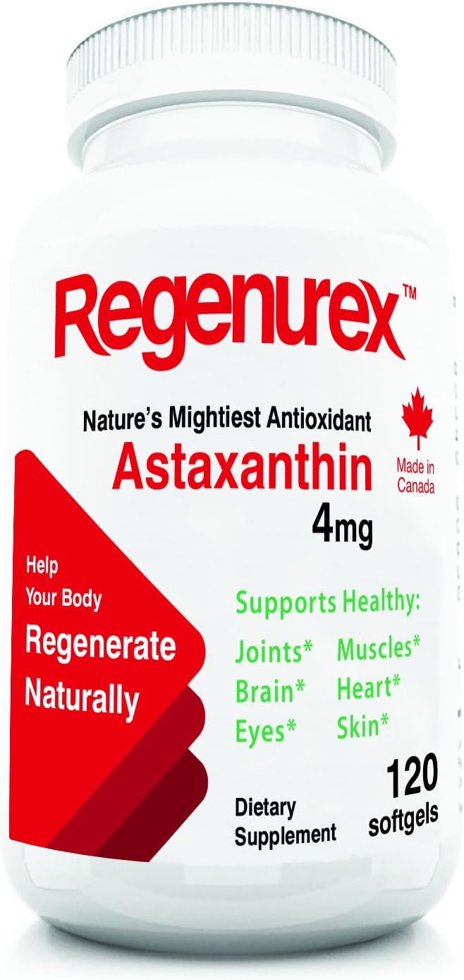 Regenurex Astaxanthin 4mg Pills: for Inflammation, Joint Pain, Muscle Recovery & More. Nature's Antioxidant. Free Shipping Over $35 Introductory Offer $5 Off!