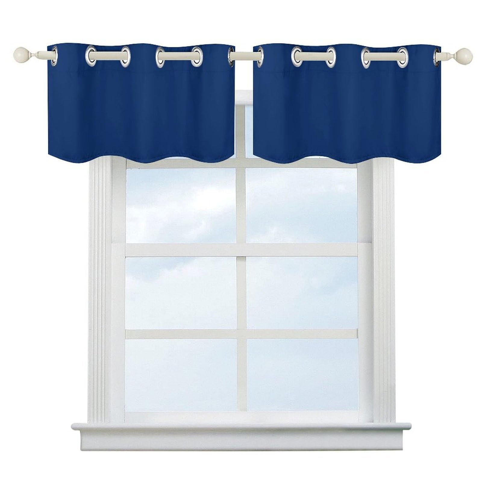 Fekiloot Style Navy Short Curtains Valance Curtain