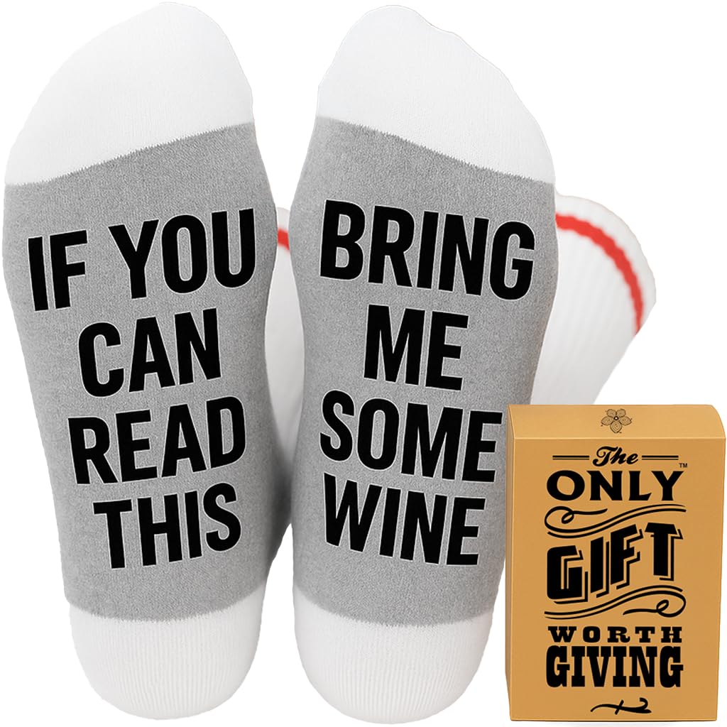 Funny Wine Socks for Women - Wine Gift for Women and Men. Soft Cotton Material for All-Day Comfort - Ideal for Birthdays, Holiday Presents, Party Favors