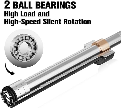 Miniatura 7 de RitFit Juego de pesas de barra  Barra olímpica de 46 pies con discos de peso (55-275 libras en total)  Equipo de levantamiento de pesas para