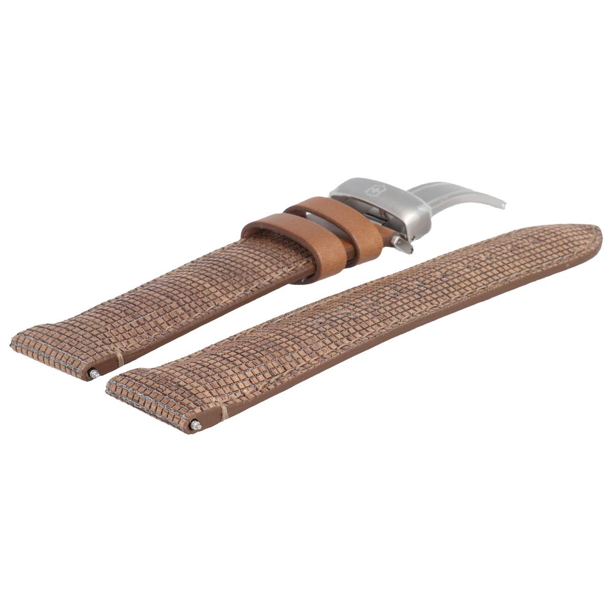 Victorinox Uhrenarmband 21 mm Leder Braun Muster - 5811