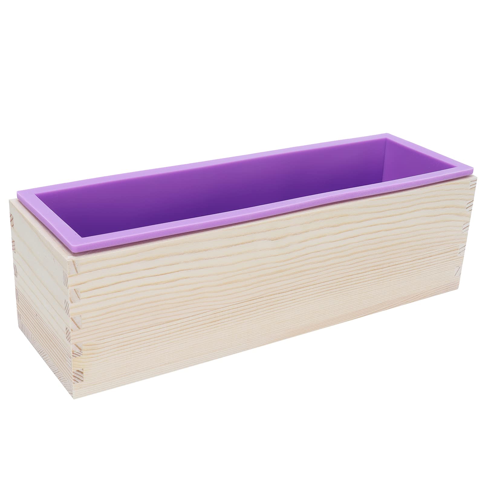 Molde de jabón de 1200 ml con kit de pan de madera, molde de silicona para hacer jabón y hornear pasteles de bricolaje, molde de pan reutilizable con cuchillos