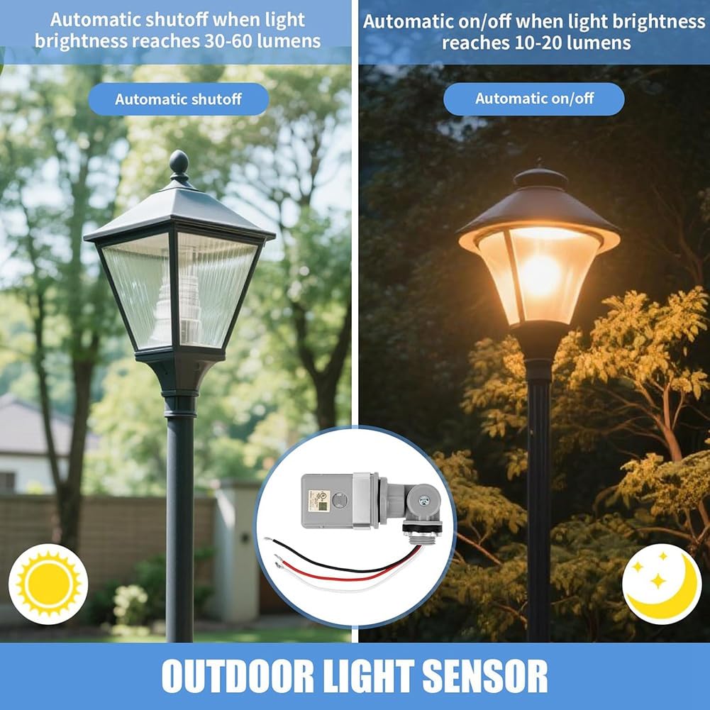 Per Sensori Fotocellula di Illuminazione Esterni 3-Pack 120VAC Crepuscolare All' IP54 Interruttore Fotoelettrico Impermeabile