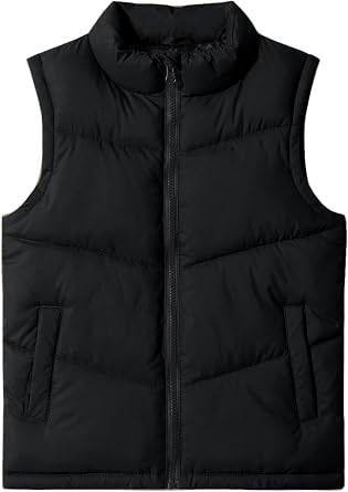 Meikulo Boys Zip Up Puffer Vest Kids Stand Collar Quilted Gilet Sleeveless Jackets Outwear with Pockets
