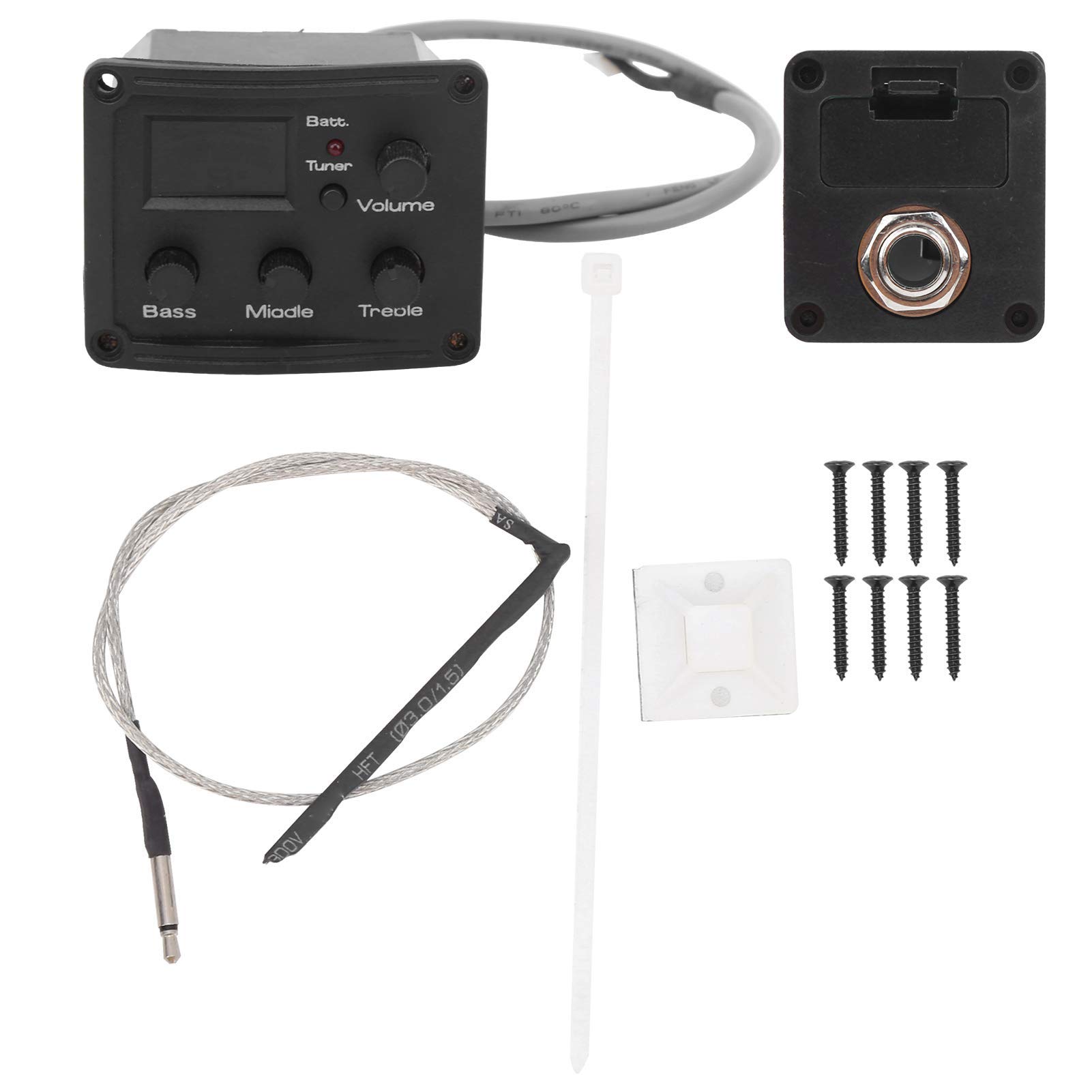 Dilwe Sintonizador EQ de Pastilla de Ukelele con Pantalla LED Ecualizador de 3 segmentos Accesorio de Instrumento Musical para Amantes del Ukelele
