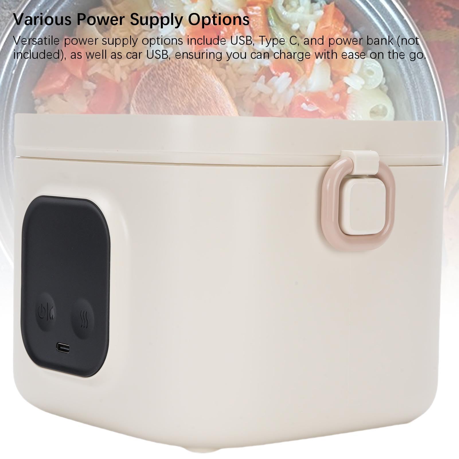 Tnfeeon Lunch Box Elettrico Senza Fili, Il Riscaldamento Rapido da 25 W Riscalda i Pasti in 20-80 Minuti Contenitore in Acciaio Inossidabile da 17 Once per Studenti Viaggiatori in Ufficio