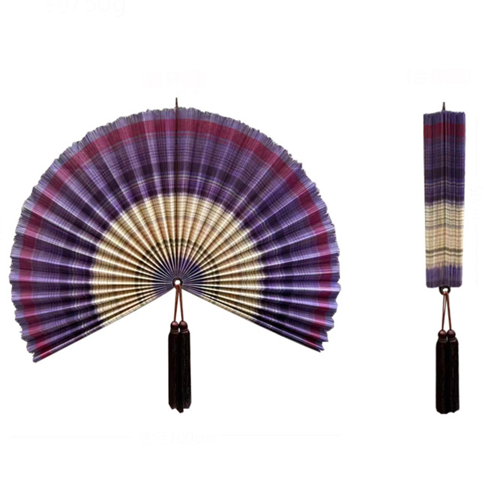Abanico de Pared de Bambú 100cm, Decoración Japandi con Borla