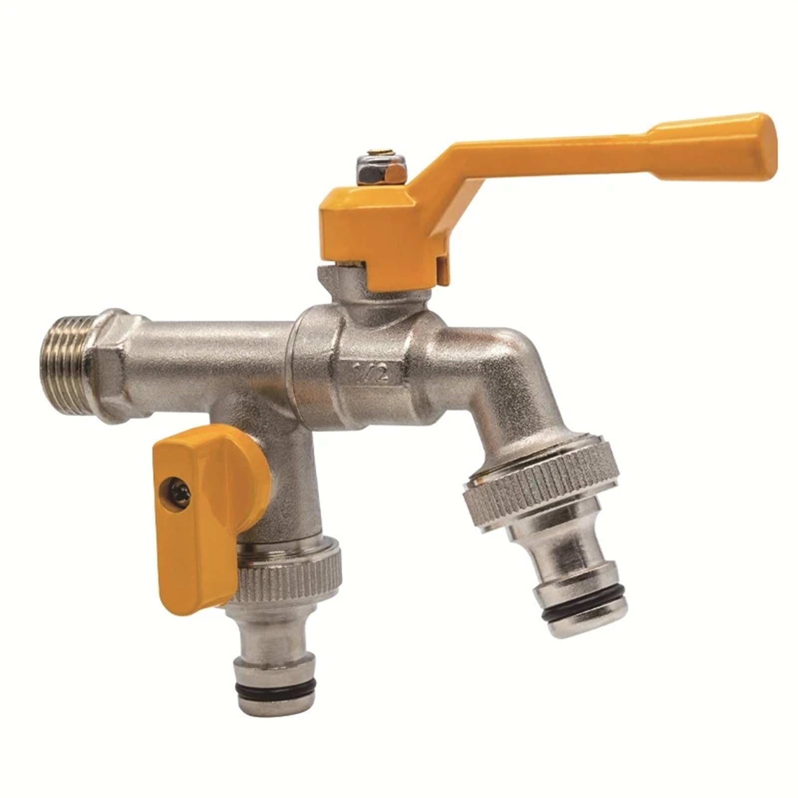 Trryuip One Color Outside Tap 1Pc Washing Machine Brass One In Two Out Outdoor Single Cold Water Faucet Thread G1/2'