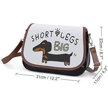 ダックスのプリントイラスト ショルダーバッグ ネイビー ダックスのプリントイラスト ショルダーバッグ ネイビー