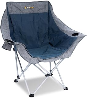 Oztrail Single Moon Chair with Arms - Blue