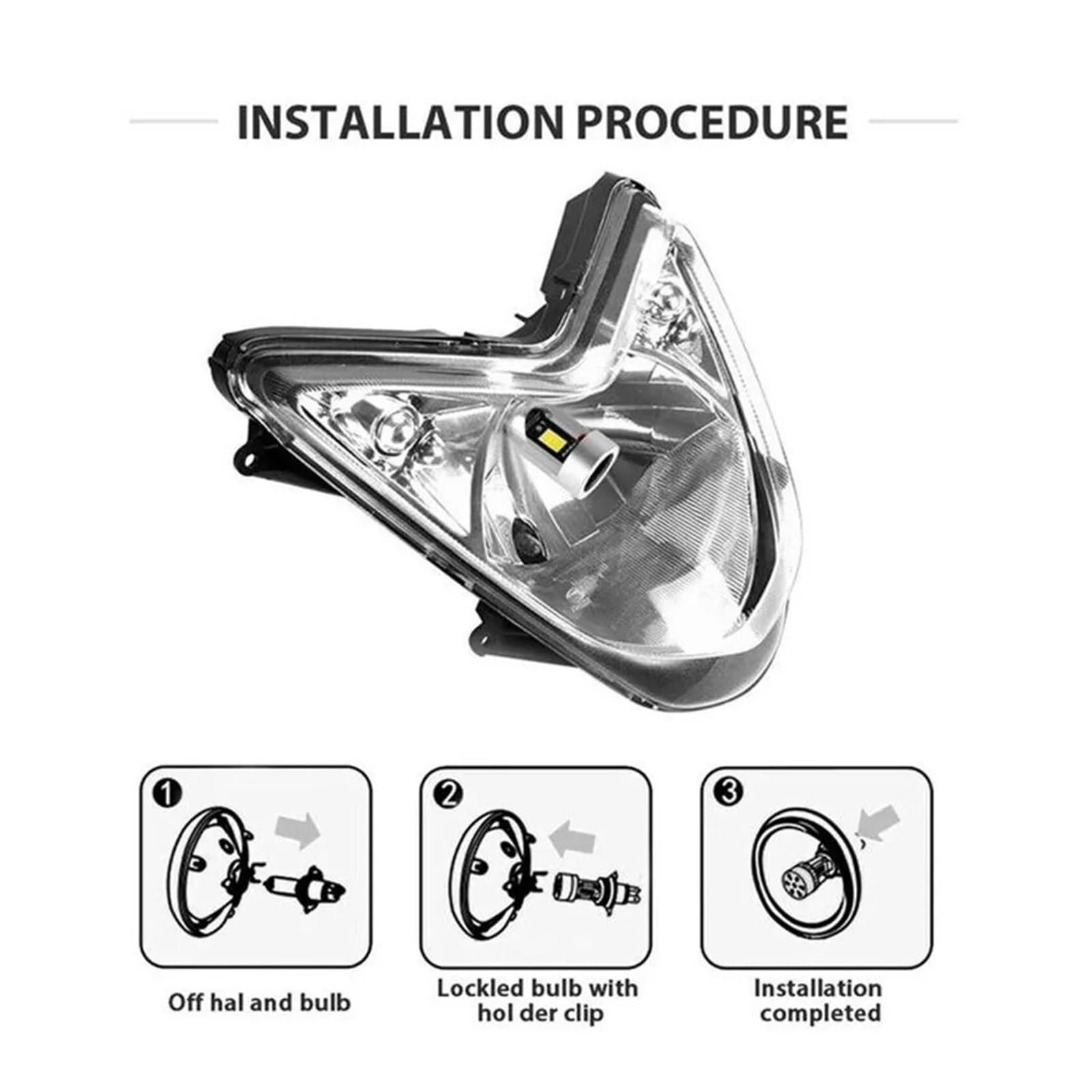 DRL Blanc Clignotant Bleu/Rouge Angel Eye H4 LED Moto Phare Ba20d HS1 H6 Scooter Moto Phare Ampoule DRL Accessoires DC 12-80V (Color : Blue-H4)