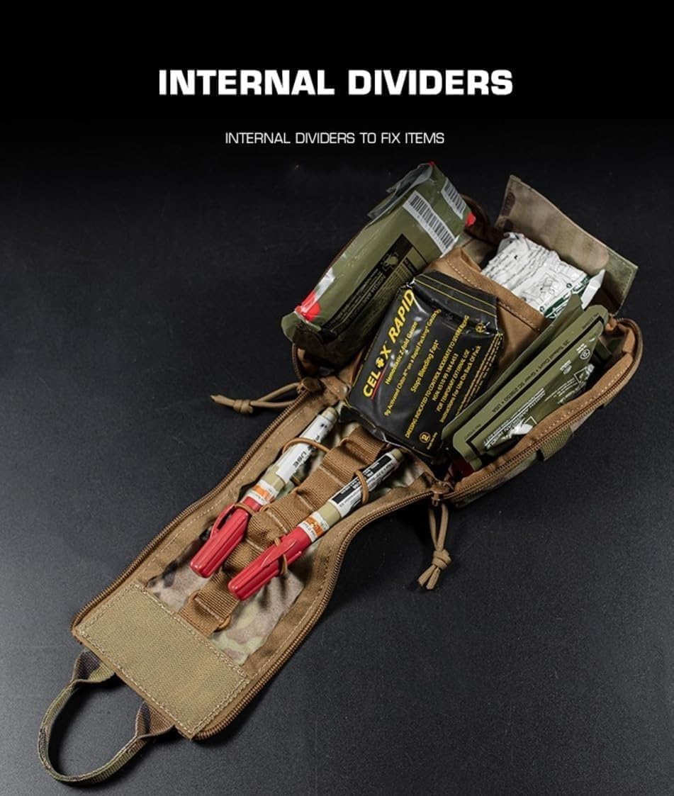 Trousse de premiers secours tactique, trousse de survie multifonctionnelle, pochette EMT Ifak Molle, utilitaire médical, camping, urgence en plein air (noir)