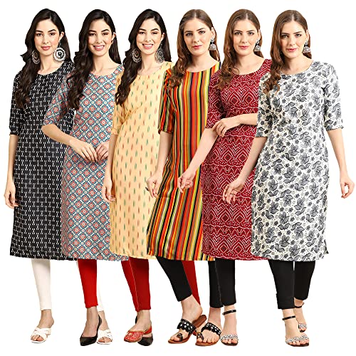 Image of Pinkmint Women's Crepe Digital Print Straight Kurta