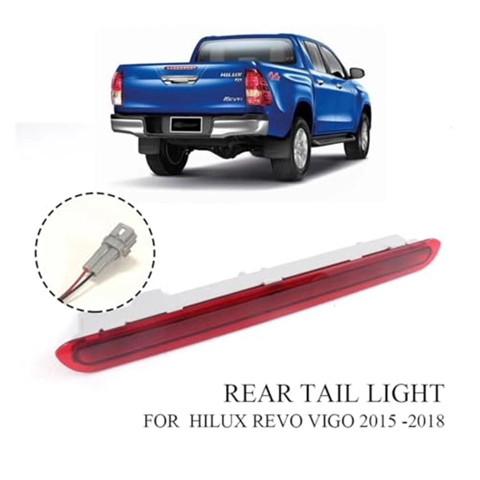 Wivplex Dinamica terza terza luce freno, luce stop fanale posteriore, for Toyota, Hilux Revo Vigo 2015 2016 2017 2018 Guscio rosso Terze luci di stop