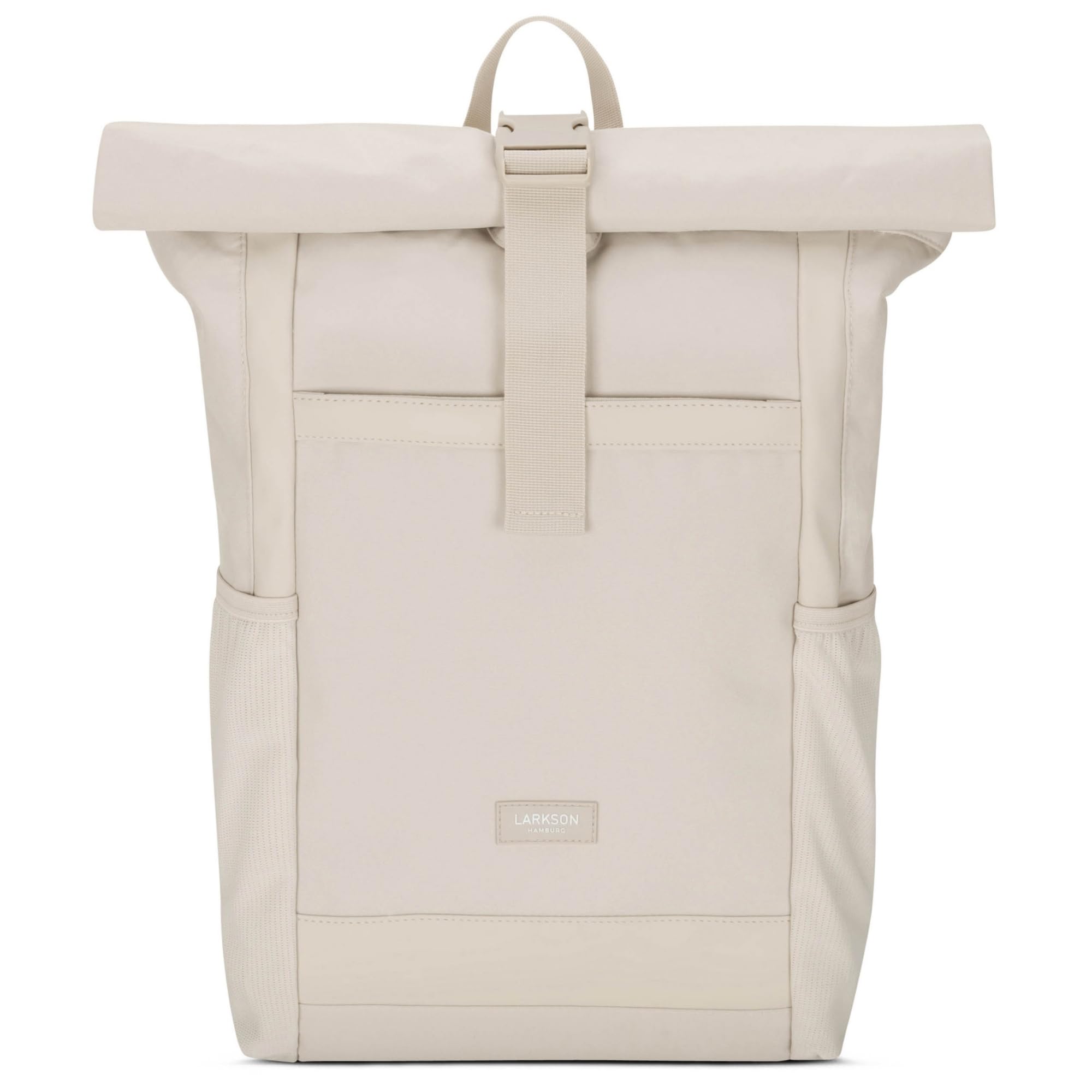 Larkson Sac à Dos Roll Top Femmes & Hommes Beige - No 2 - Backpack pour l'École, l'Université - Compartiment Ordinateur Portable 16 Pouces - Hydrofuge