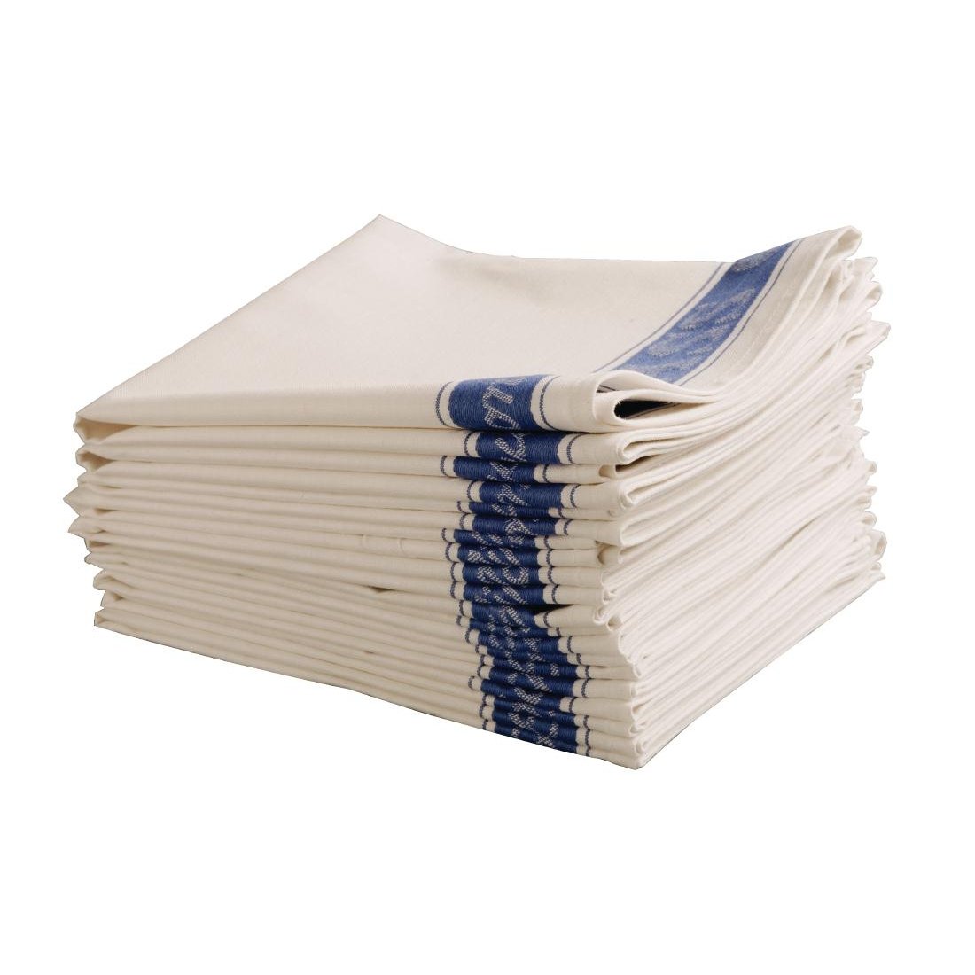 Vogue Glass Cloth | White with Blue Border | Size: 762 x 508mm / 30 x 20 inch | E911