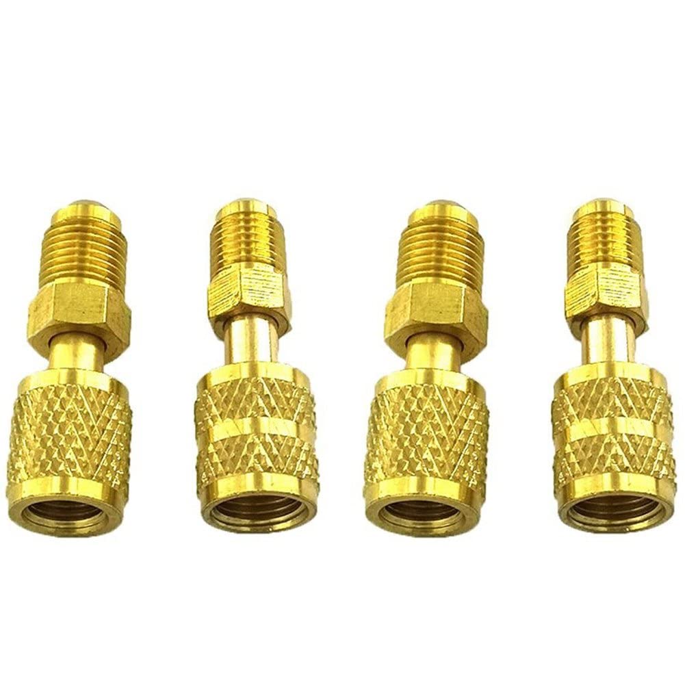 4 Pcs R410 Adaptateur Femelle 5/16 "SAE Mâle 1/4" SAE Mâle 5/16 "SAE Femme 1/4" SAE pour R410 R32 R22 Core De Soupape