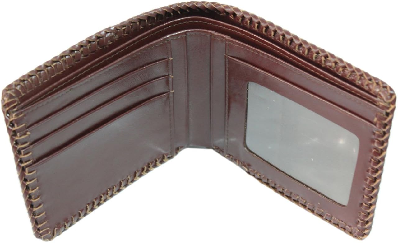 Miniatura 4 de Cartera de piel de cocodrilo auténtica piel de cocodrilo para hombre color rojo marrón