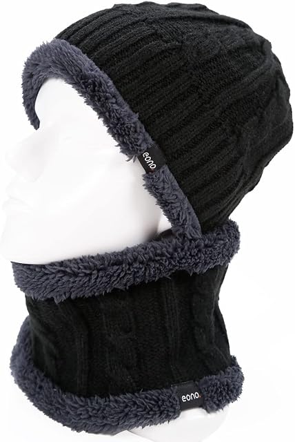 Amazon Brand - Eono Beanies Hat for Men Women Unisex Winter Cuffed Plain Hat Soft Warm Knitted Beanies Cap