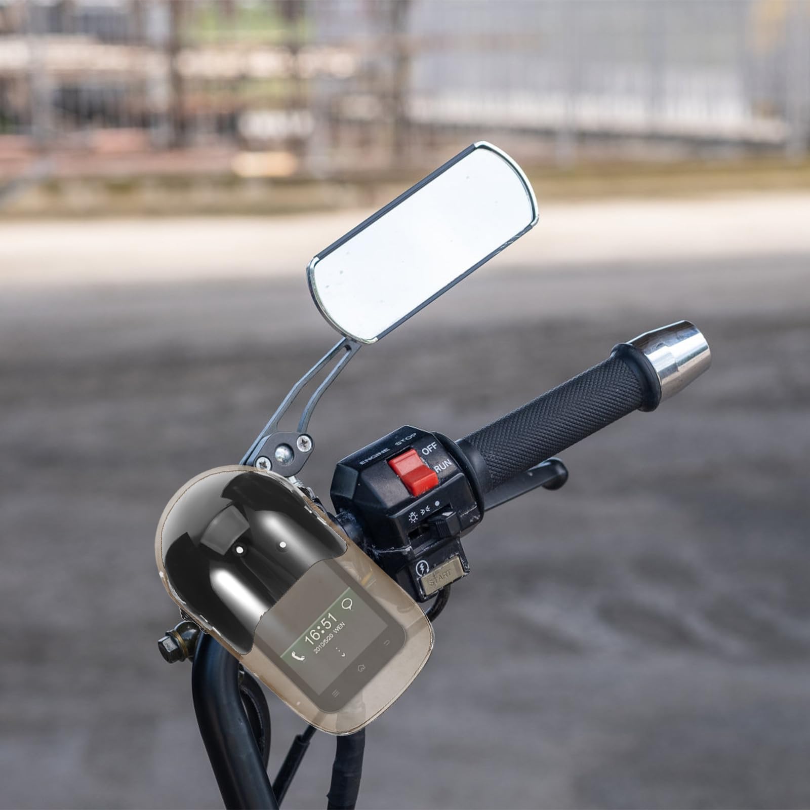 Uchwyt na telefon z osłoną przeciwsłoneczną do motocykla Uchwyt na telefon z osłoną przeciwdeszczową do roweru i quada Osłona przeciwsłoneczna telefonu na zewnątrz, czarna