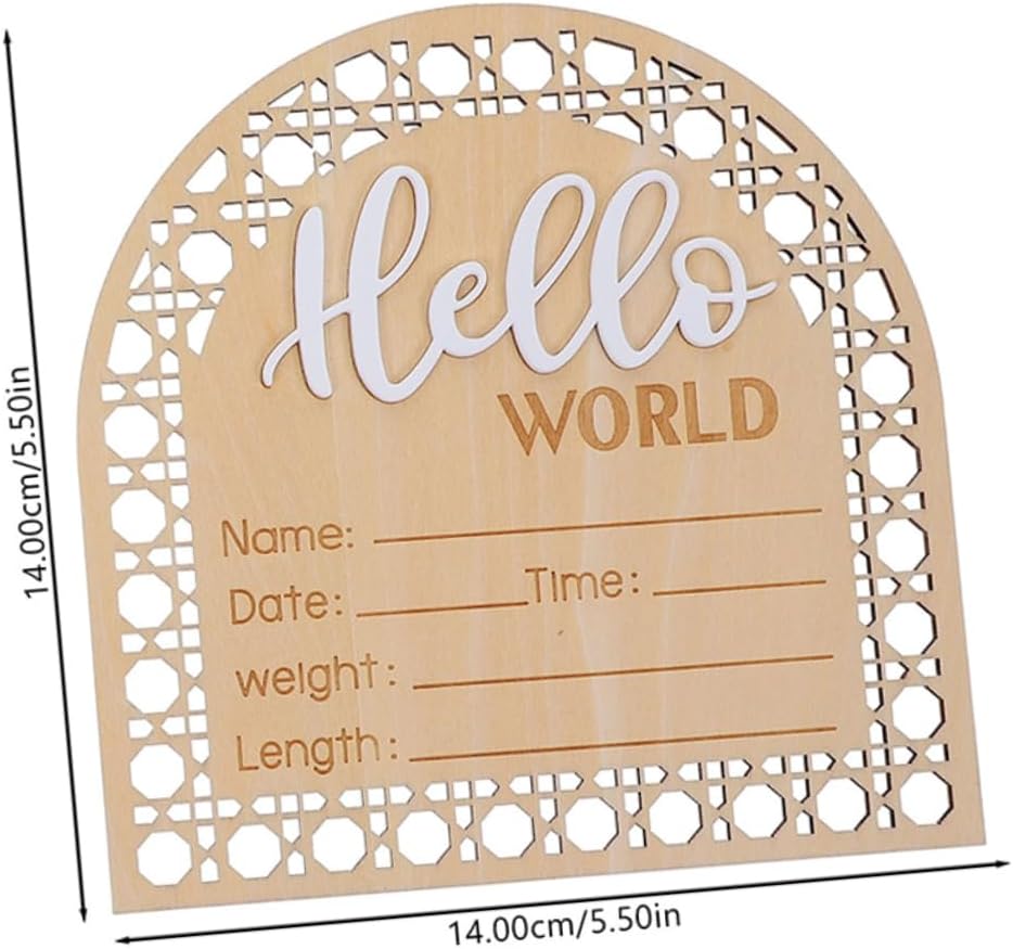 4pcs Unique Aesthetic Wooden Birth Announcement Sign Cards for Shower Photo Prop Neon Sign