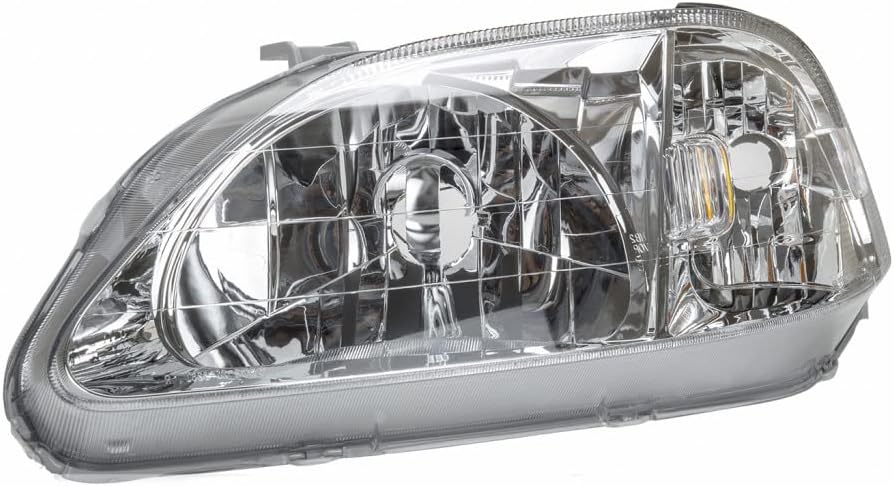 For 1999 2000 Honda Civic Headlight Driver and Passenger Side Includes side marker lamp | CAPA Certified HO2502113 HO2503113 | 33151-S01-A02, 33101-S01-A02