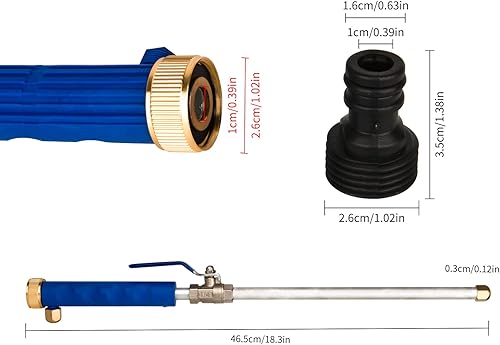Miniatura 6 de Hydro Jet - Boquilla Hydro Jet 2 en 1 para manguera de jardín, varita de alta presión de 17 pulgadas con 2 boquillas diferentes y conectores rápidos